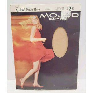 Vintage MOJUD SEAMED Nylon Stockings Sheer Support SIZE Med 5'3" - 5'6" Blush